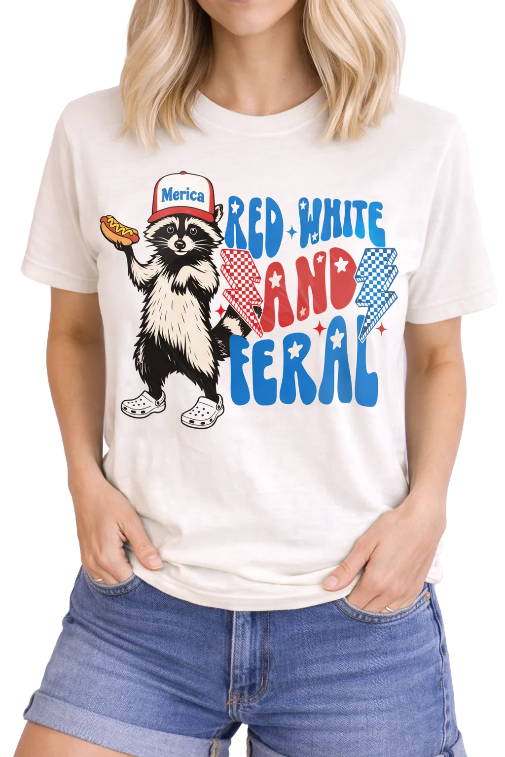Red White & Feral Tee D-1205