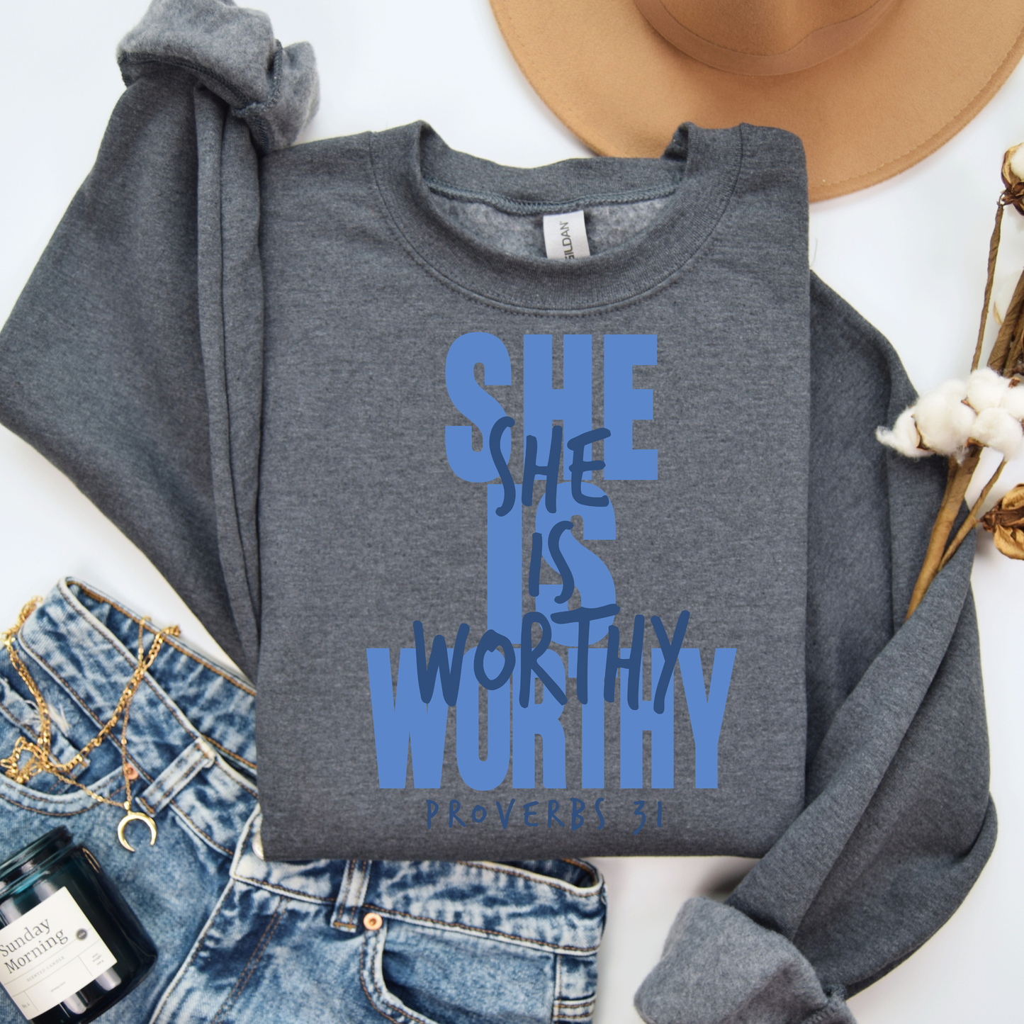 She Is Worthy Graphic Tee or Sweatshirt