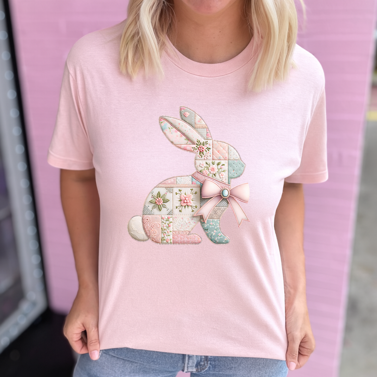 Patchwork Bunny Graphic Tee or Sweatshirt