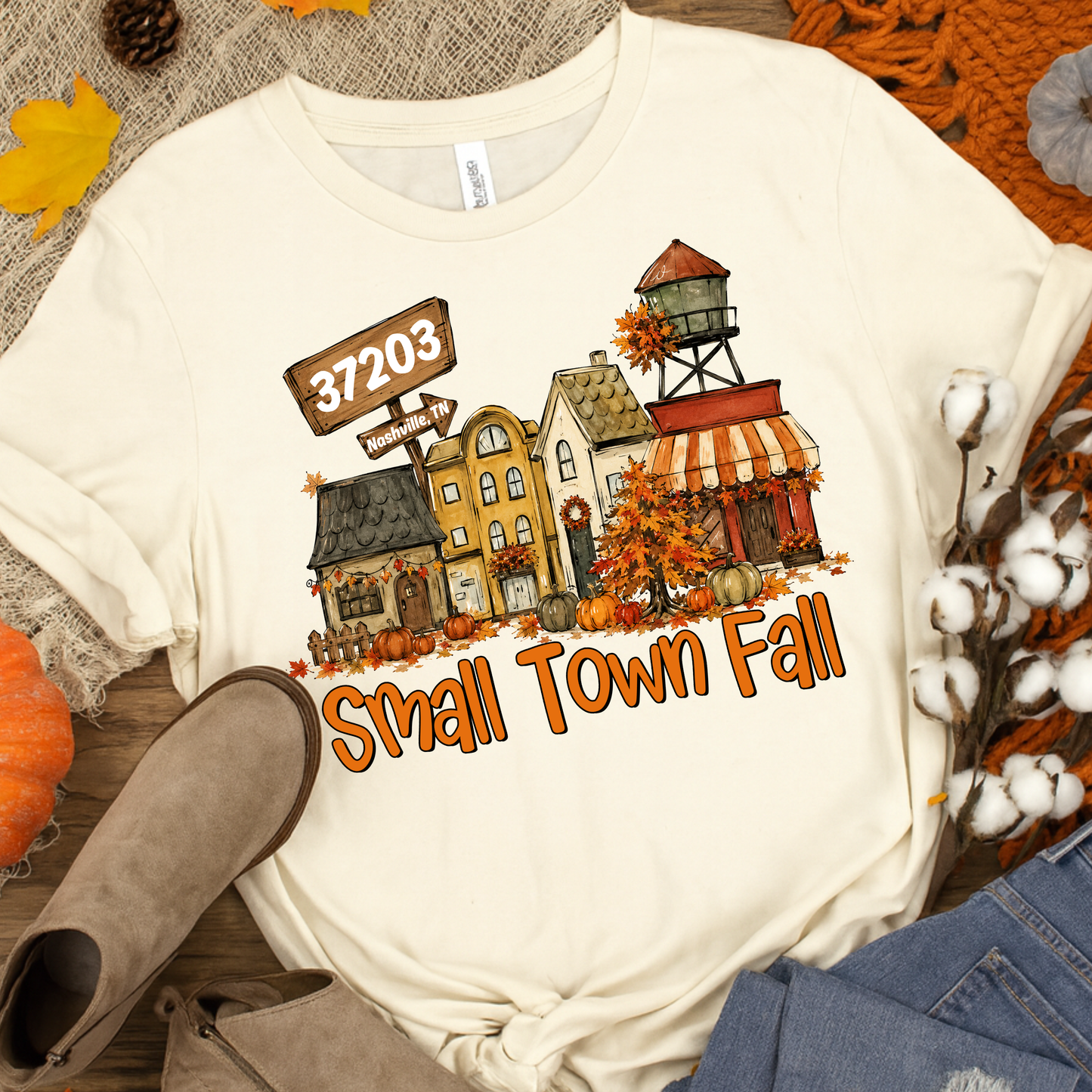 Custom Small Town Fall Tee