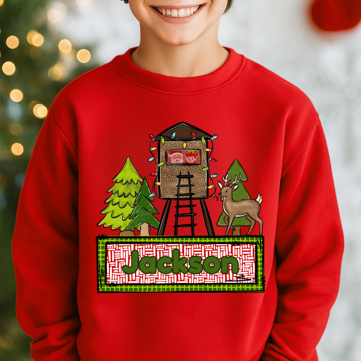 Custom Deer Stand Youth Graphic Sweatshirt
