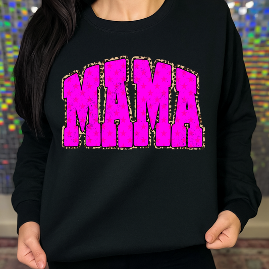 Pink Leopard Mama Crewneck