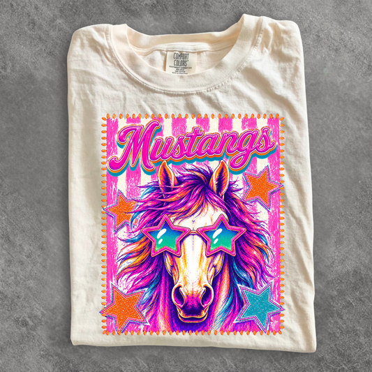 Groovy Mustangs Mascot Tee