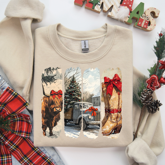 Christmas Farm Paintstroke Graphic Tee D-1068