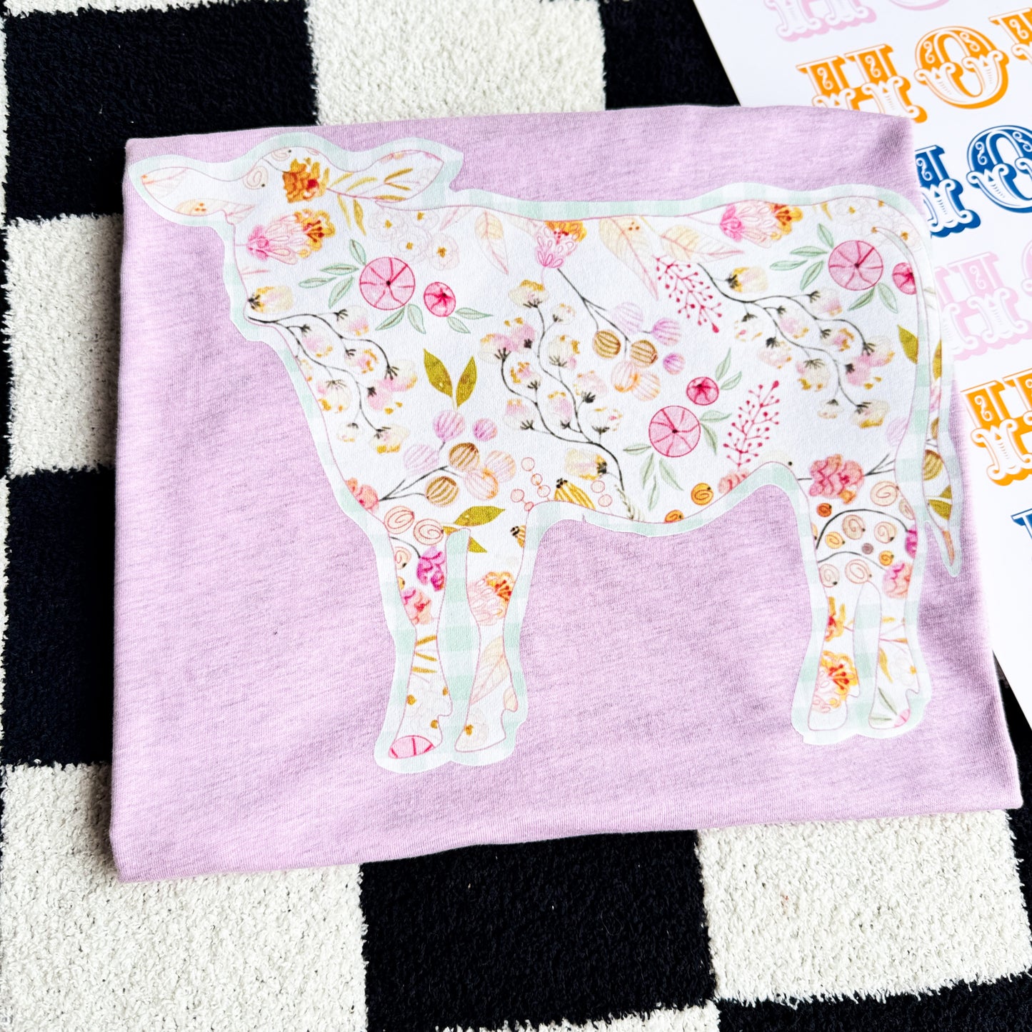 Floral Cow Graphic Tee