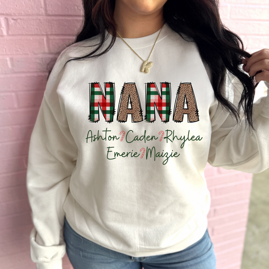 Custom Grandmother Name Graphic Sweatshirt