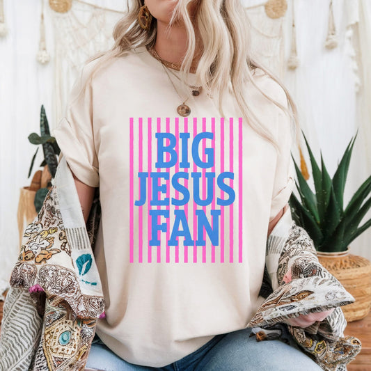 Big Jesus Fan Graphic Tee D-1013