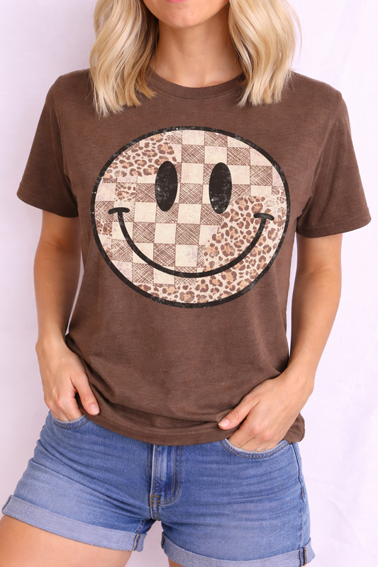 Cheetah Checkered Happy Tee