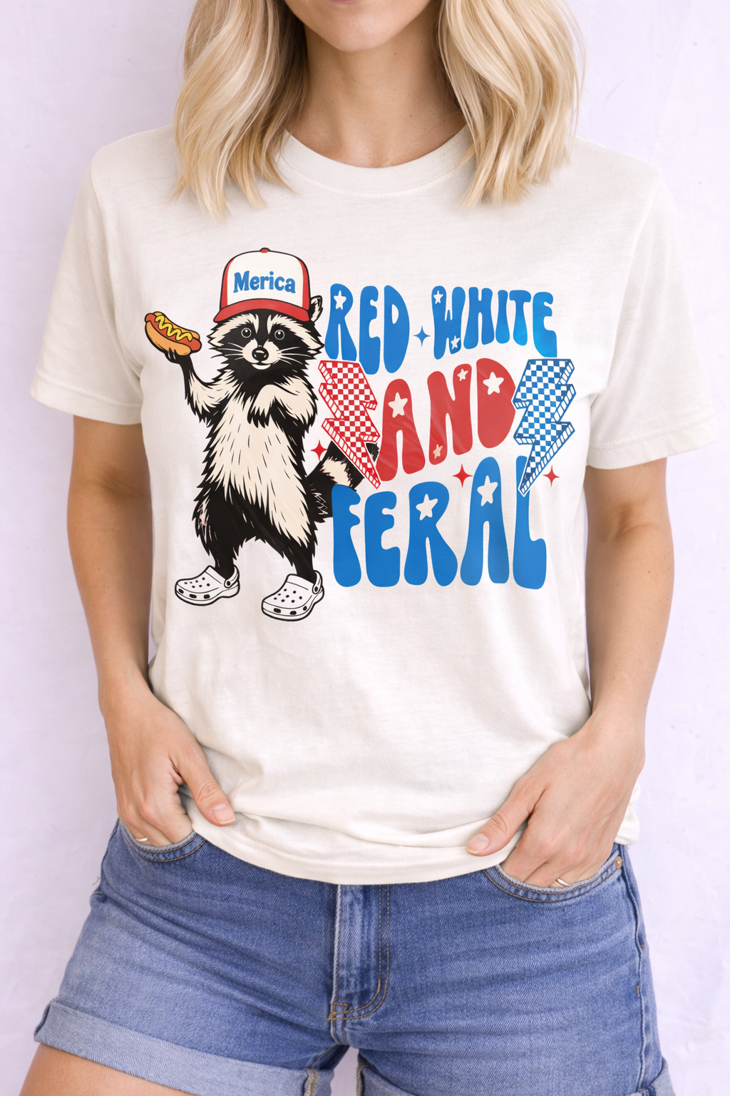 Red White & Feral Tee D-1205