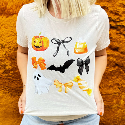 Candy Corn + Bows Soft Graphic Tee