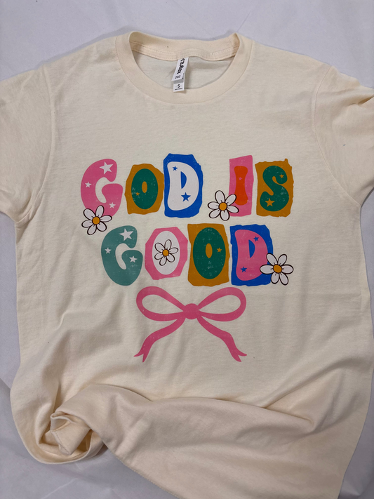 Colorful God is Good Graphic Tee D-1023