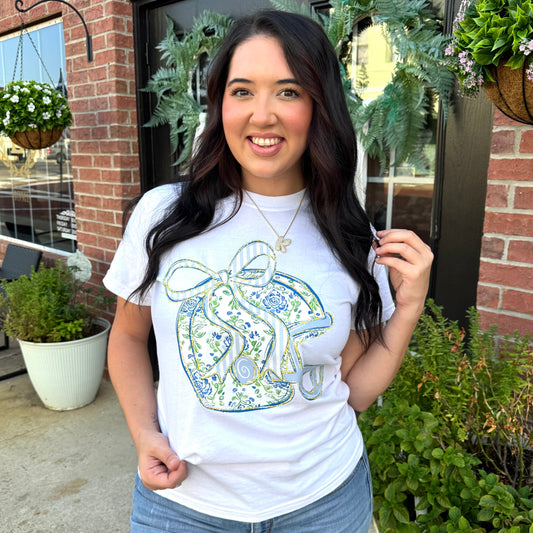 Floral Football Helmet Graphic Tee
