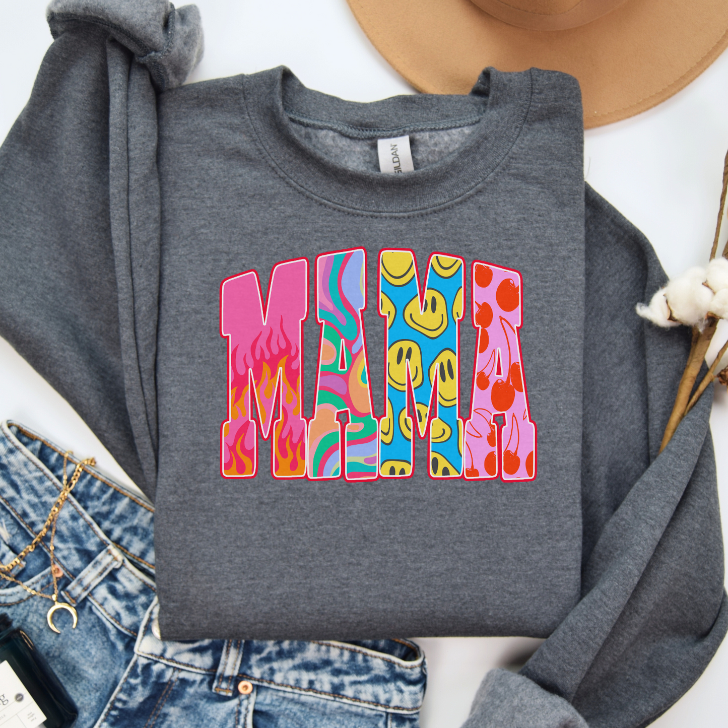 Mama Fire Graphic Tee or Sweatshirt D-1078