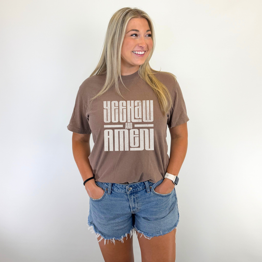 Yeehaw and Amen Tee #26137